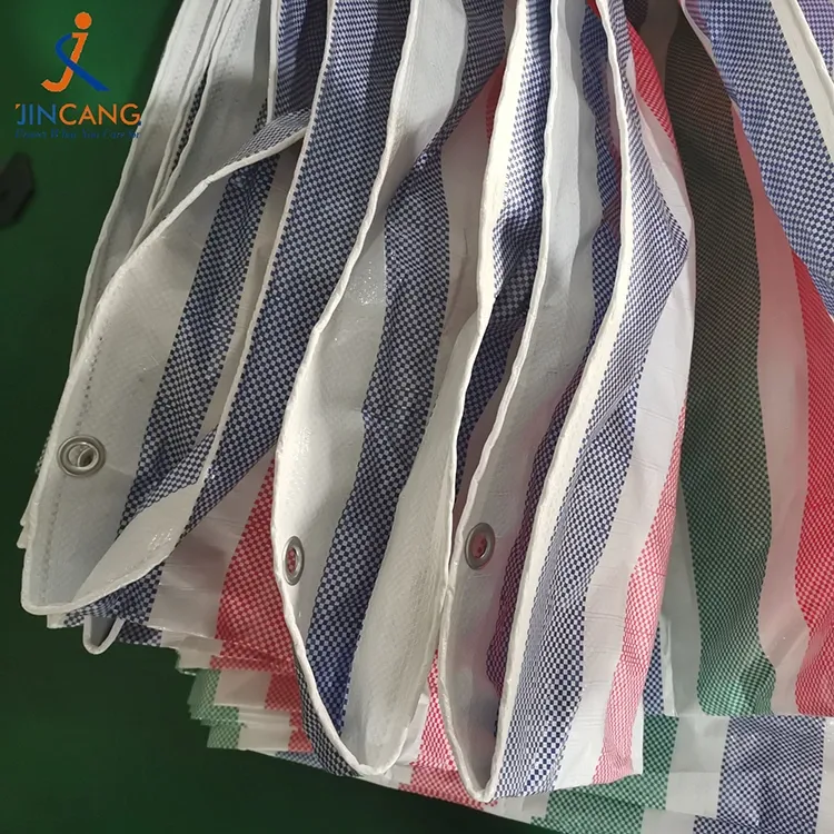 110 GSM पट्टी पीई टारपॉलीन रोल