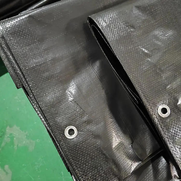 130 ग्रॅम ब्लॅक व्हर्जिन पीई टार्पॉलिन